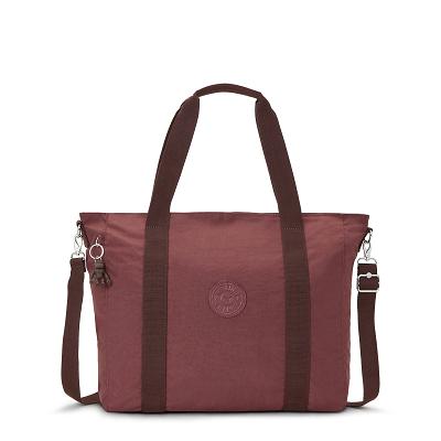 Kipling Asseni Tote Bags Dark Red | UKKi1745B