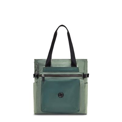 Kipling Faiza Tote Bags Green | UKKi1759I