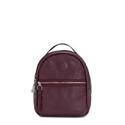 Kipling Kae Travel Backpacks Burgundy Metal | UKKi1436V