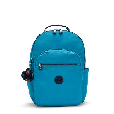 Kipling Seoul Large Laptop Backpacks Green | UKKi1338O