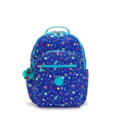 Kipling Seoul Large School Backpacks Blue | UKKi2180Z