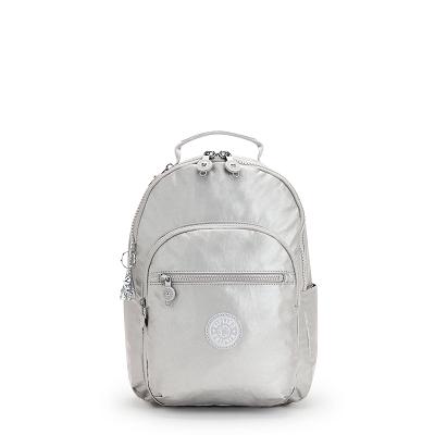Kipling Seoul Small Metallic Backpacks Silver | UKKi1361Y