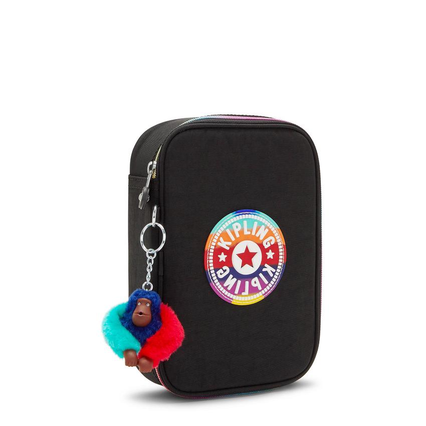Kipling 100 Pens Pencil Cases Black Multicolor | UKKi2121W