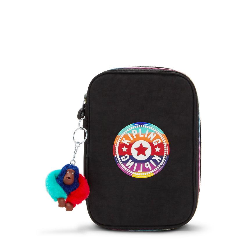 Kipling 100 Pens Pencil Cases Black Multicolor | UKKi2121W