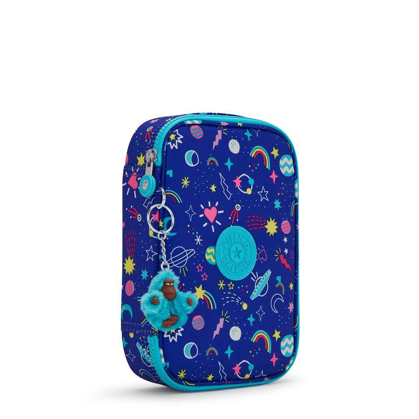 Kipling 100 Pens Pencil Cases Blue | UKKi2126U