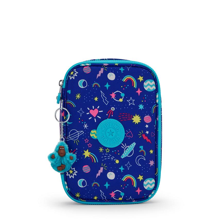Kipling 100 Pens Pencil Cases Blue | UKKi2126U