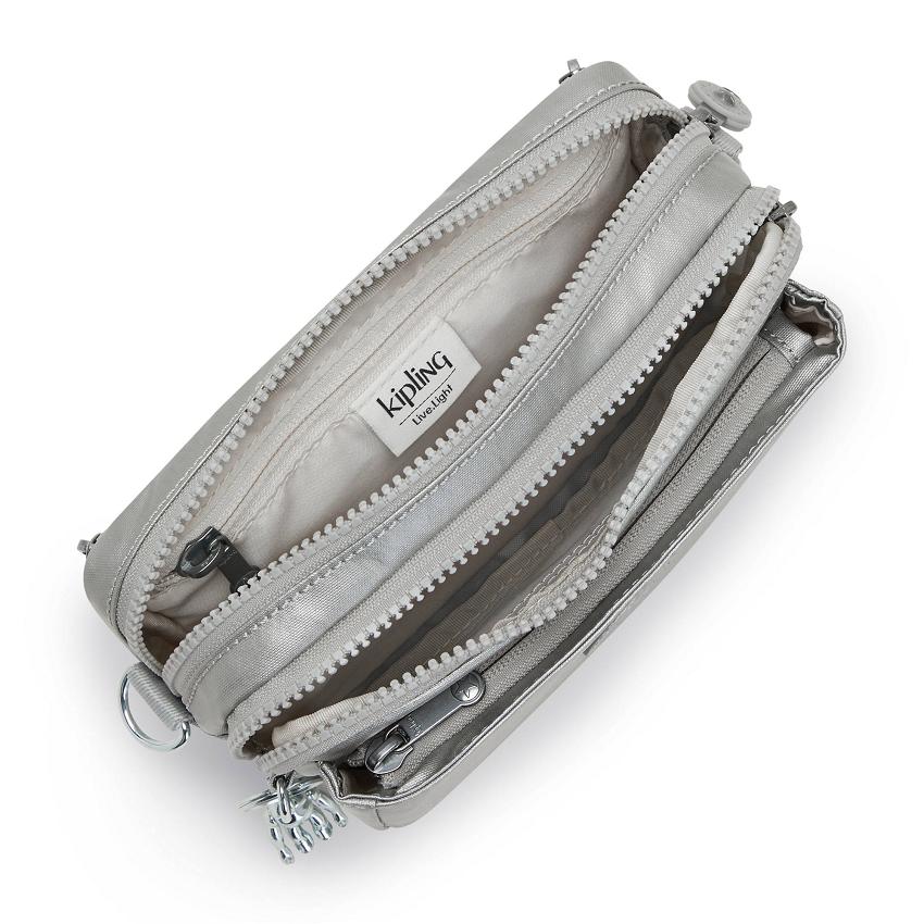 Kipling Abanu Multi Metallic Handbags Silver | UKKi1788V