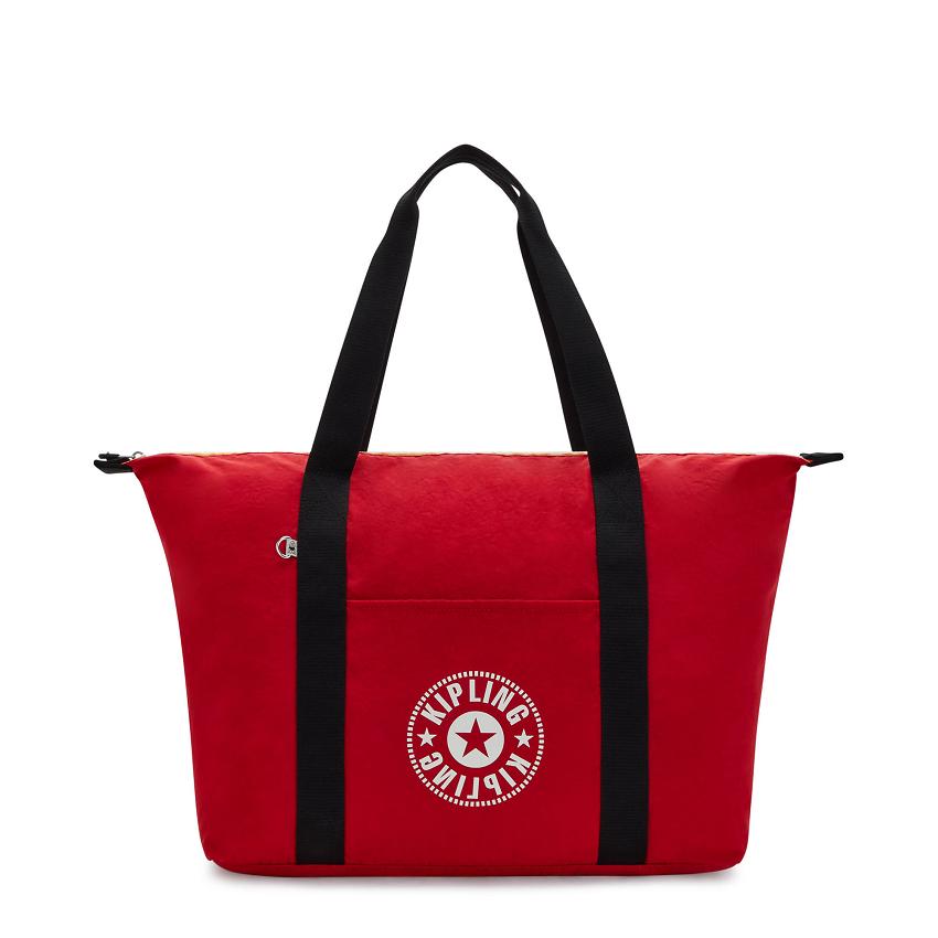 Kipling Art Medium Lite Tote Bags Red | UKKi1742Z
