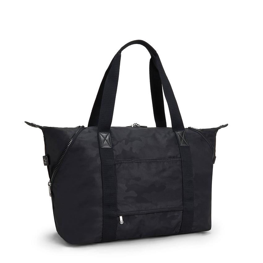 Kipling Art Medium Tote Bags Black Camo | UKKi1739J