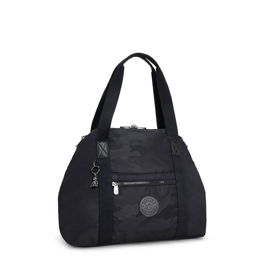 Kipling Art Medium Tote Bags Black Camo | UKKi1739J