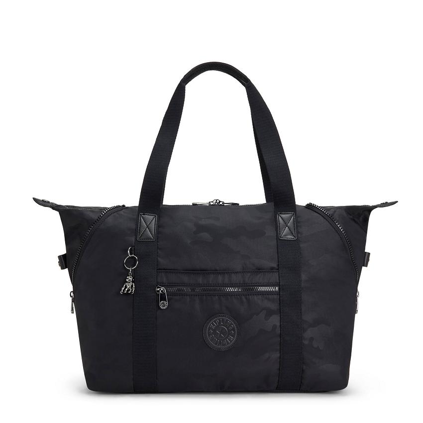 Kipling Art Medium Tote Bags Black Camo | UKKi1739J
