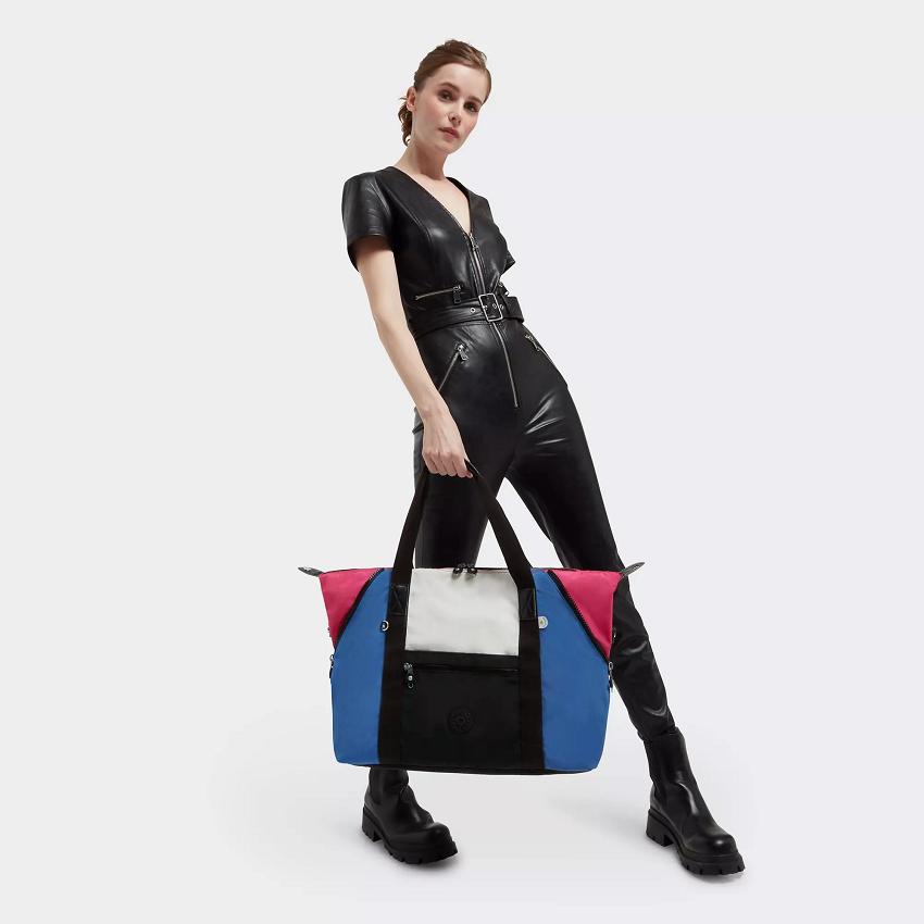 Kipling Art Medium Tote Bags Blue Pink | UKKi1741L
