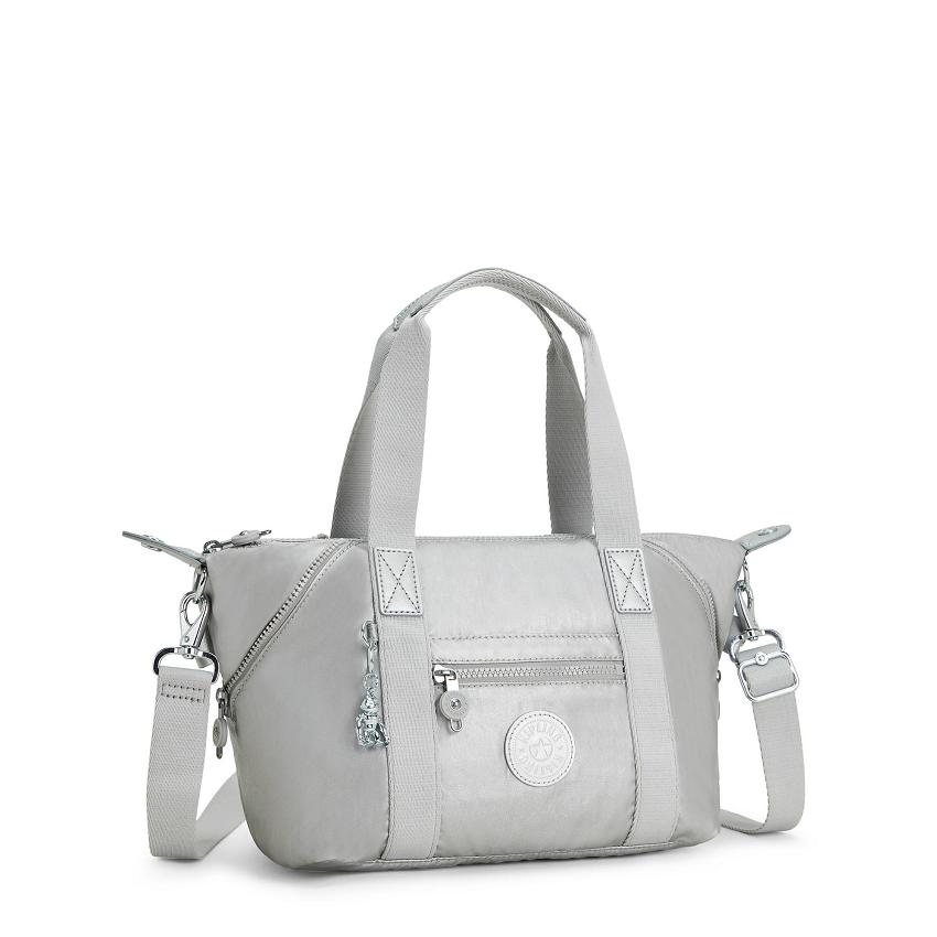 Kipling Art Mini Metallic Handbags Silver | UKKi1795D