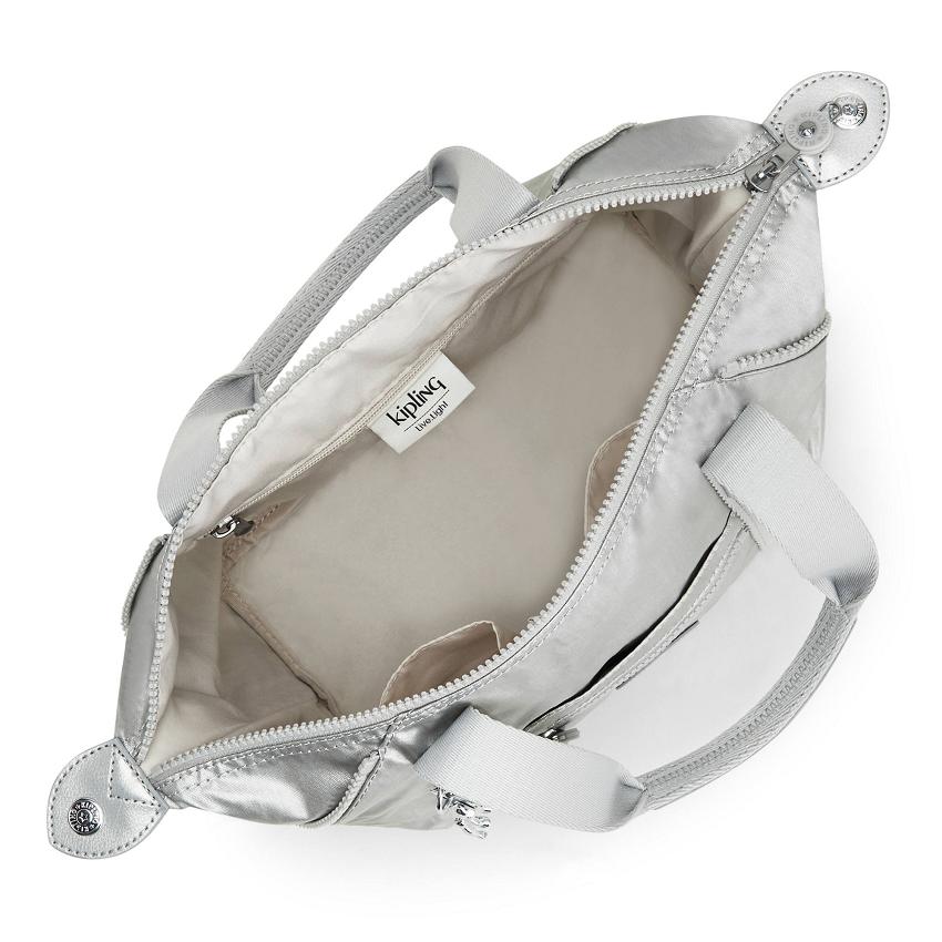 Kipling Art Mini Metallic Handbags Silver | UKKi1795D