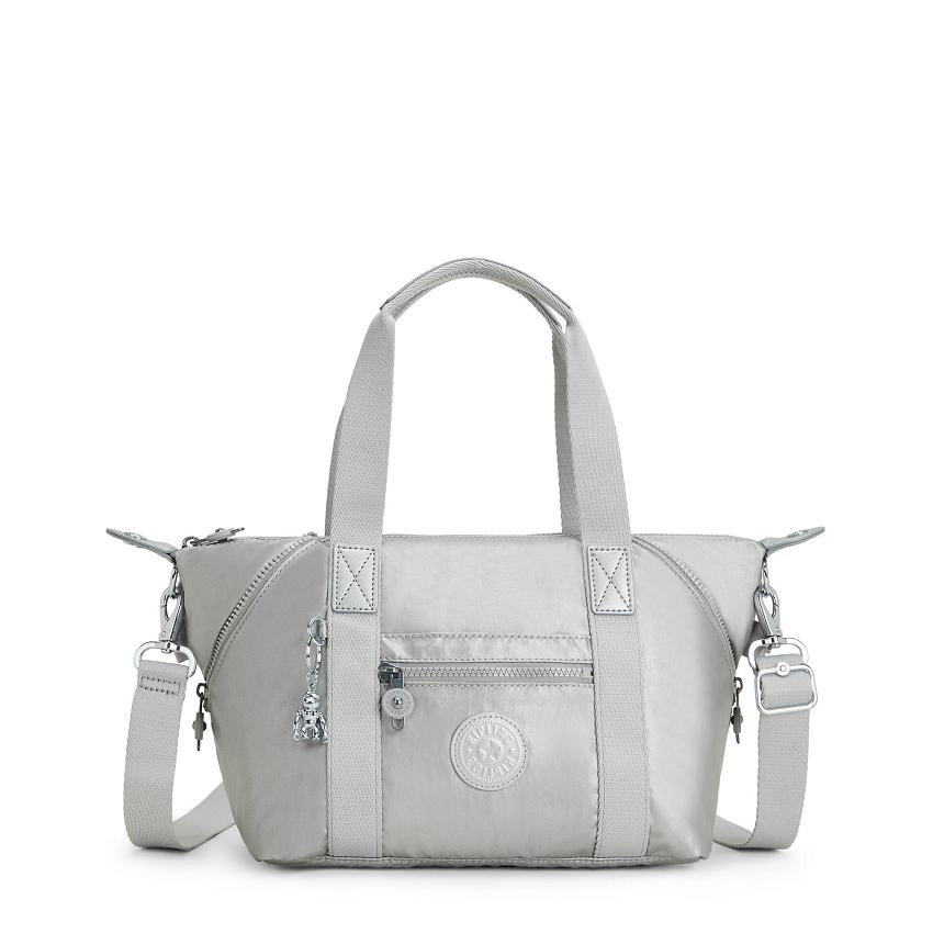 Kipling Art Mini Metallic Handbags Silver | UKKi1795D