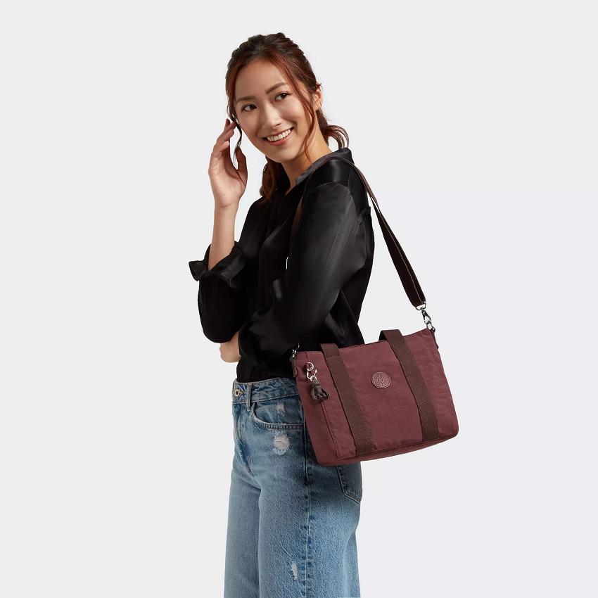 Kipling Asseni Mini Tote Bags Dark Red | UKKi1749M