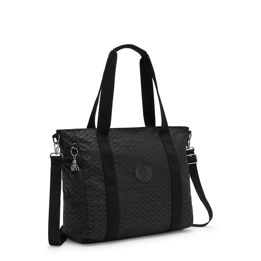 Kipling Asseni Tote Bags Black | UKKi1746N