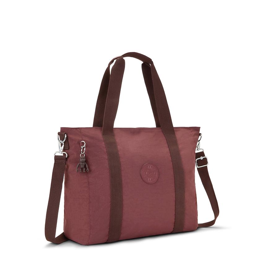 Kipling Asseni Tote Bags Dark Red | UKKi1745B