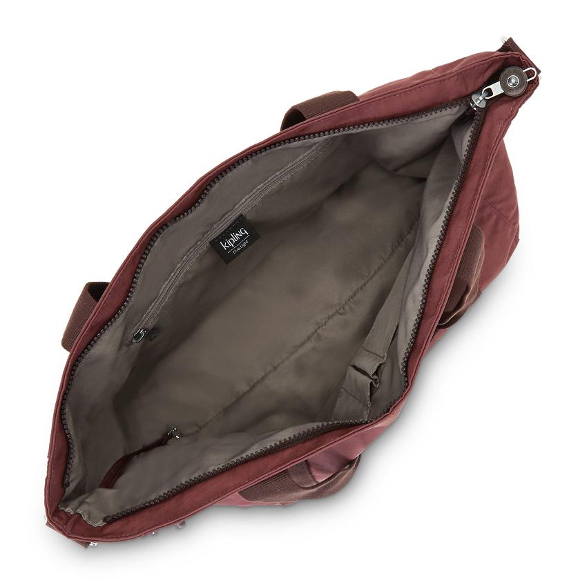 Kipling Asseni Tote Bags Dark Red | UKKi1745B