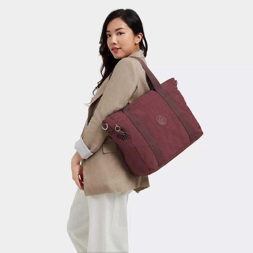 Kipling Asseni Tote Bags Dark Red | UKKi1745B