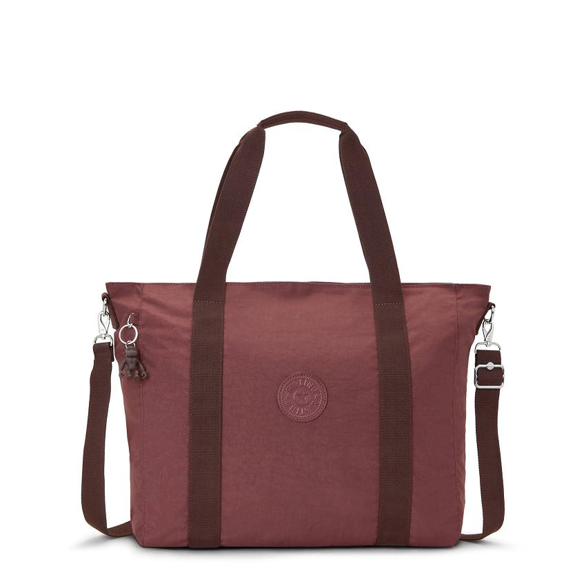 Kipling Asseni Tote Bags Dark Red | UKKi1745B