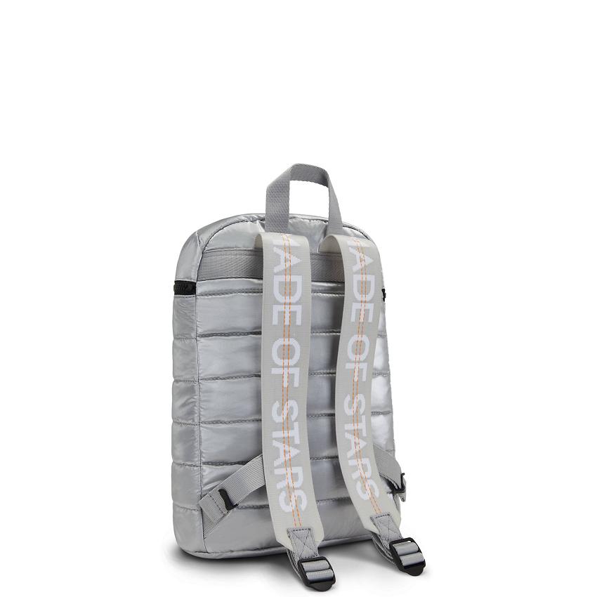 Kipling Bosko Metallic Backpacks Silver | UKKi1346Z