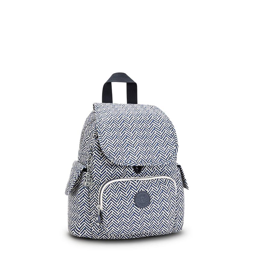 Kipling City Pack Mini Travel Backpacks Blue white | UKKi1378T