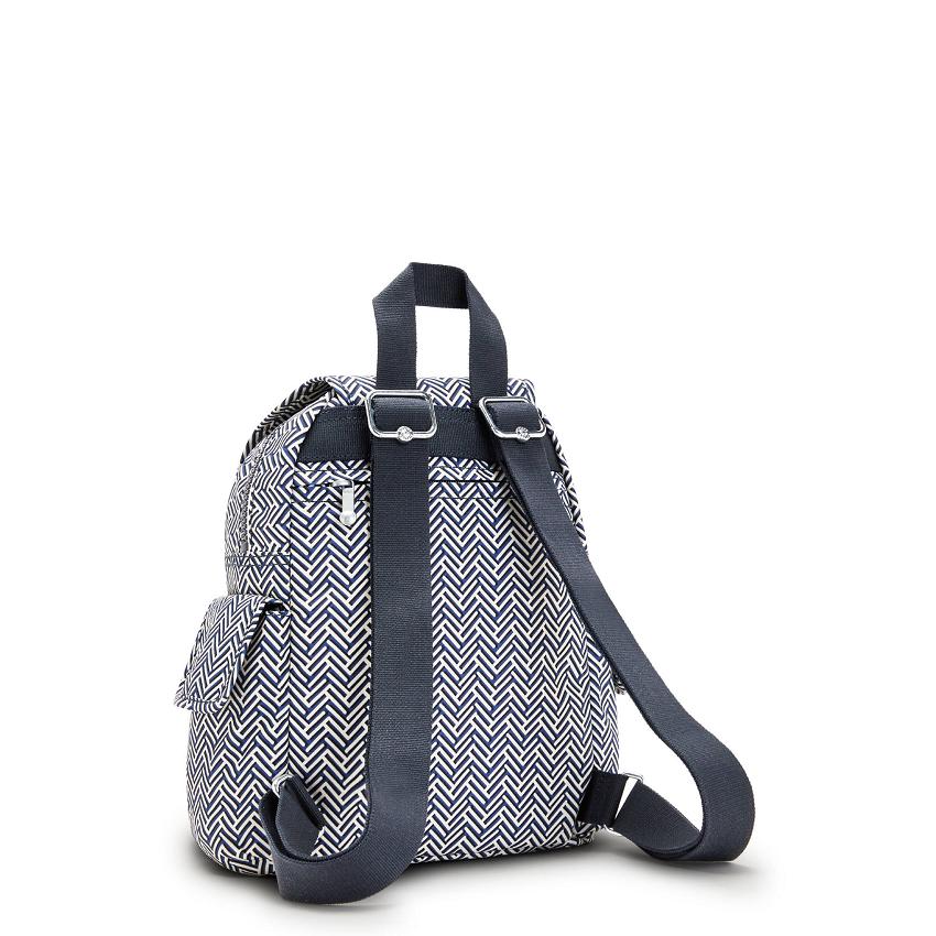 Kipling City Pack Mini Travel Backpacks Blue white | UKKi1378T