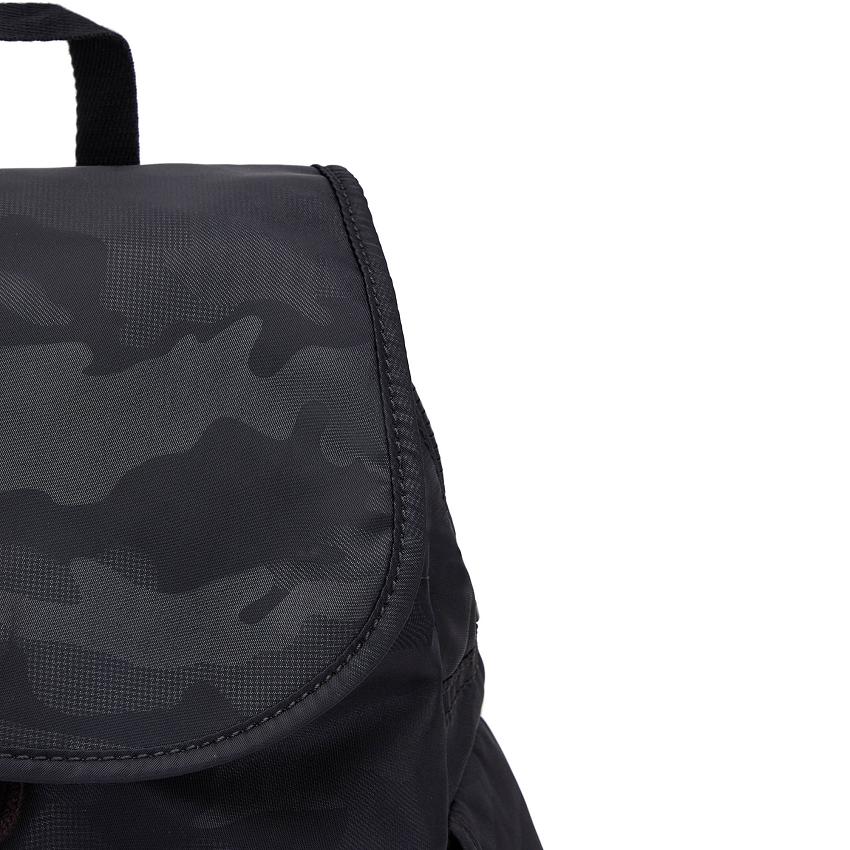Kipling City Pack Small Travel Backpacks Black Camo | UKKi1388K