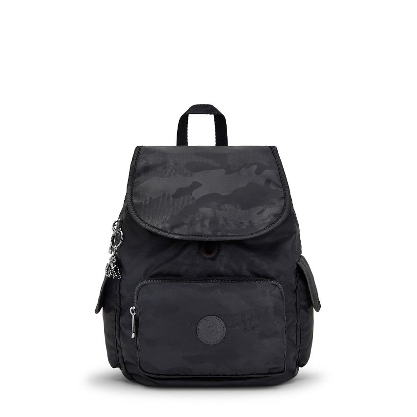 Kipling City Pack Small Travel Backpacks Black Camo | UKKi1388K