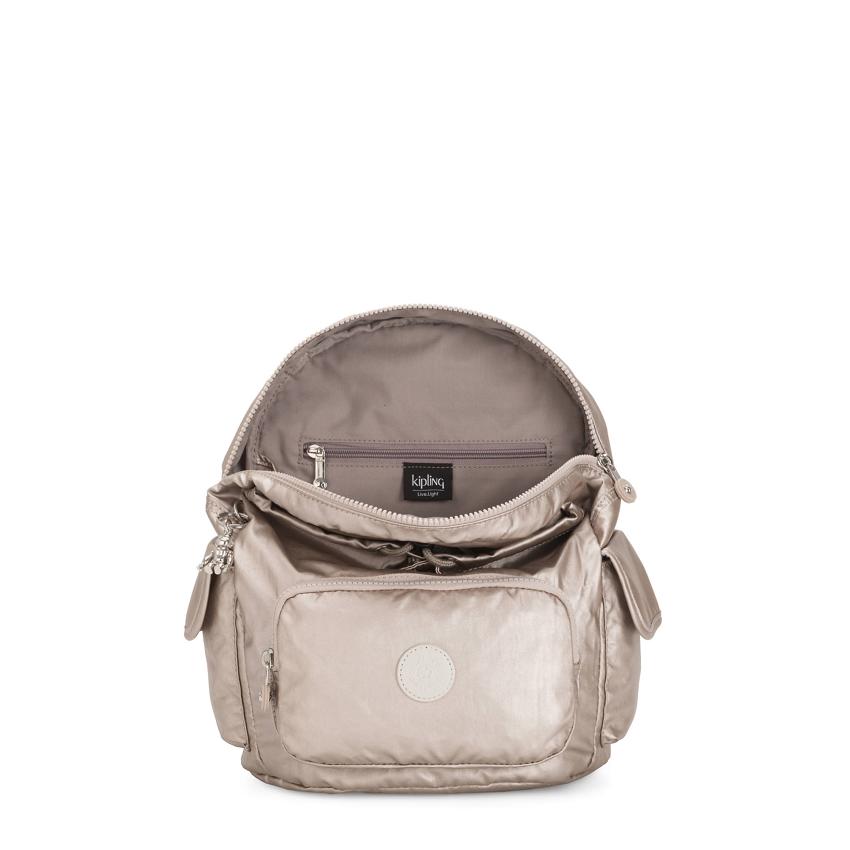 Kipling City Pack Small Travel Backpacks Metal | UKKi1392V