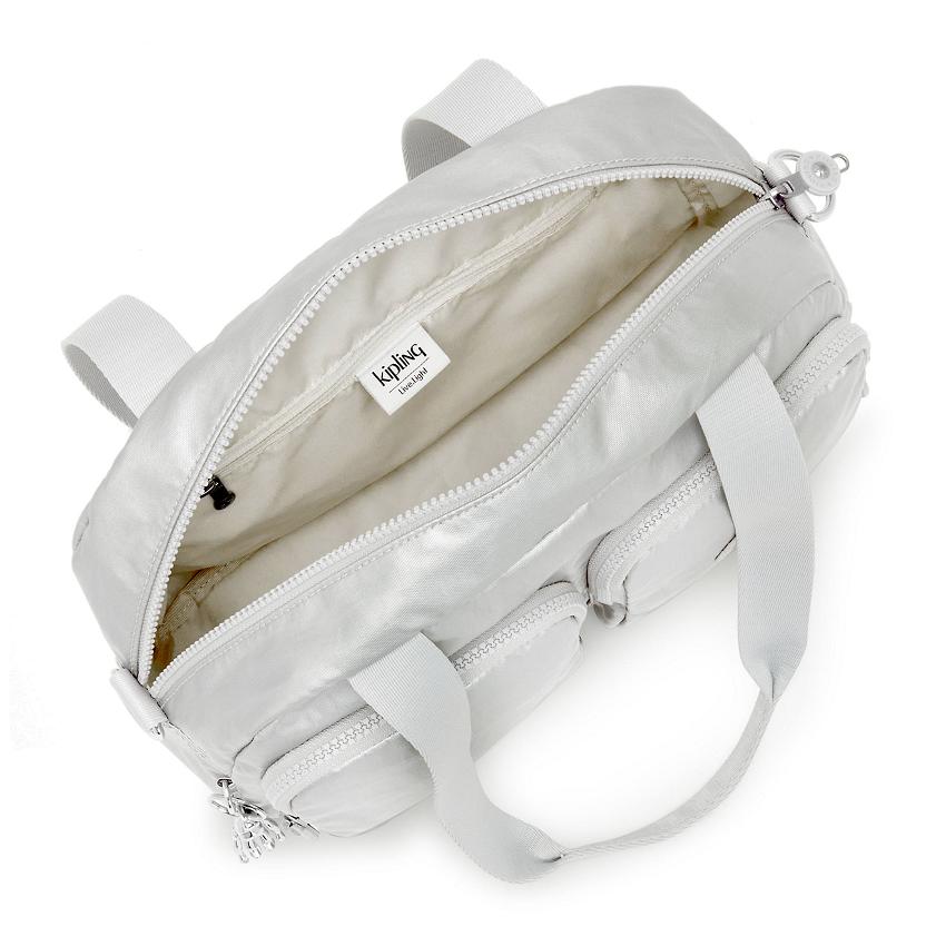 Kipling Cool Defea Metallic Handbags Silver | UKKi1800T