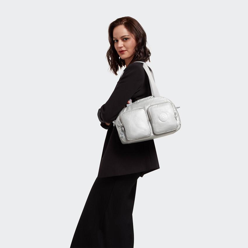 Kipling Cool Defea Metallic Handbags Silver | UKKi1800T