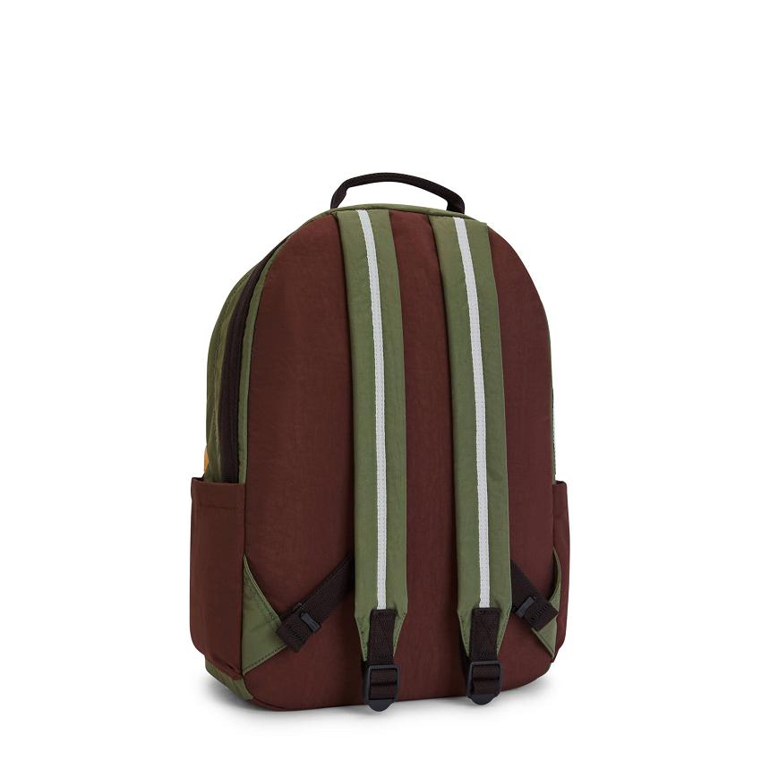 Kipling Damien Large Travel Backpacks Olive Burgundy | UKKi1416H
