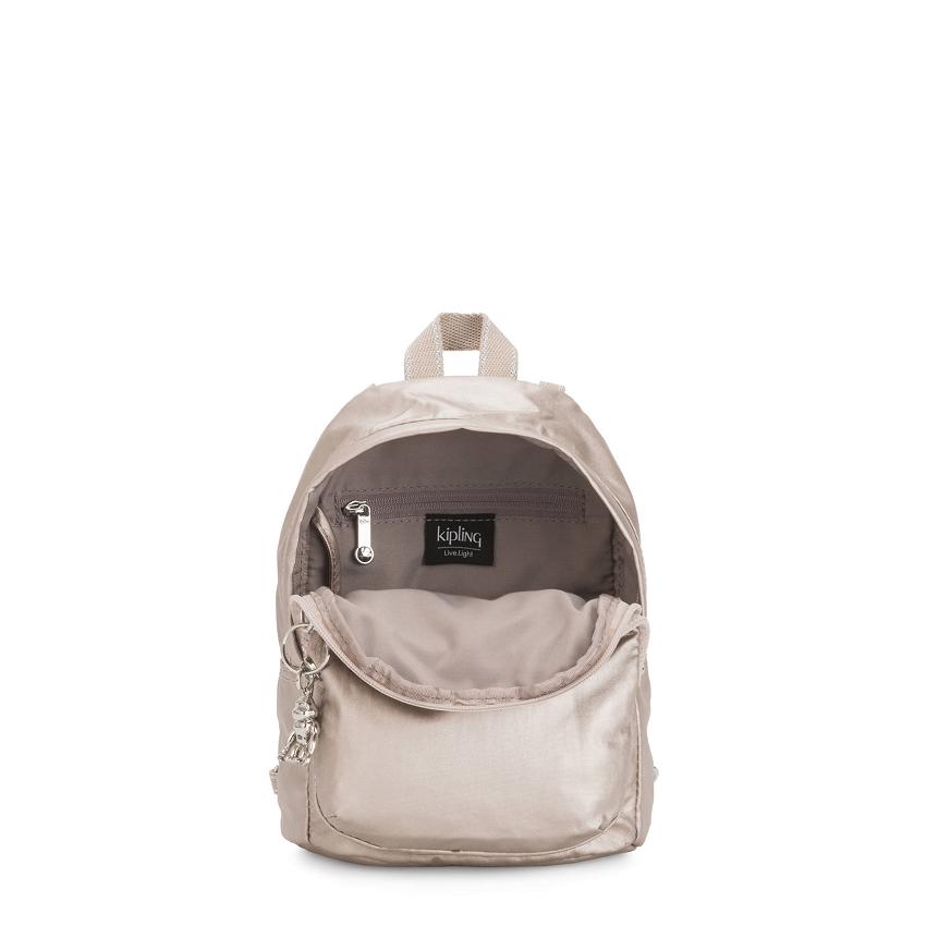 Kipling Delia Compact Metallic Backpacks Metal | UKKi1352N