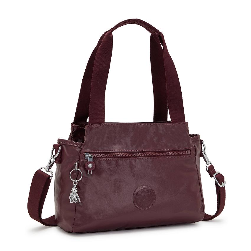 Kipling Elysia Metallic Handbags Burgundy | UKKi1802U