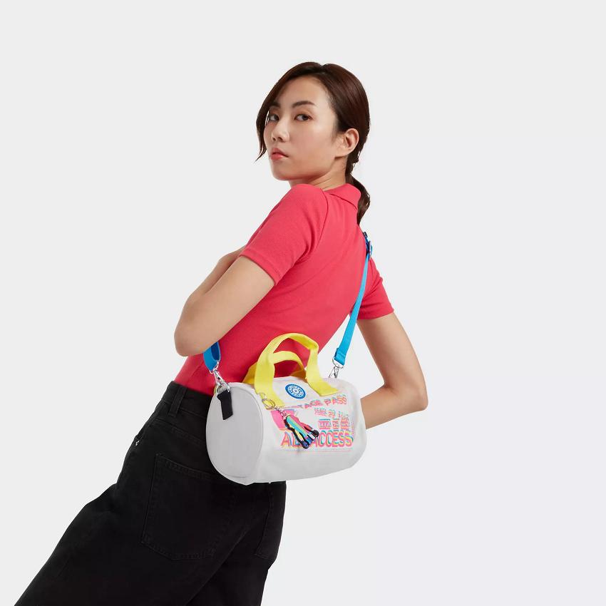 Kipling Evela Gym Bags Grey Pink | UKKi1716O