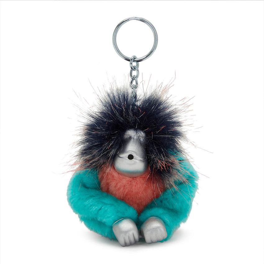 Kipling Fun Hair Sven Keychains Turquoise | UKKi1009Y