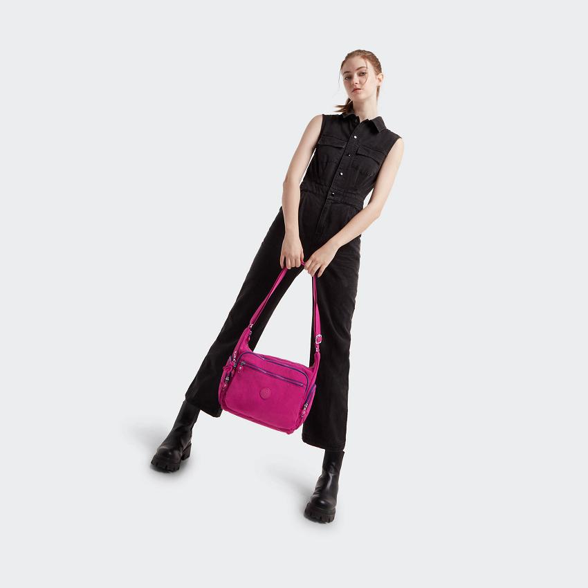 Kipling Gabbie Shoulder Bags Pink Fuchsia | UKKi1957D