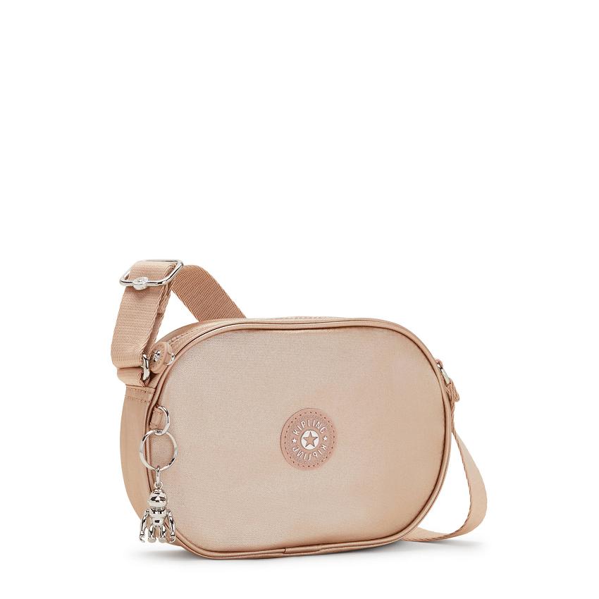Kipling Gema Metallic Handbags Gold Metal | UKKi1803I