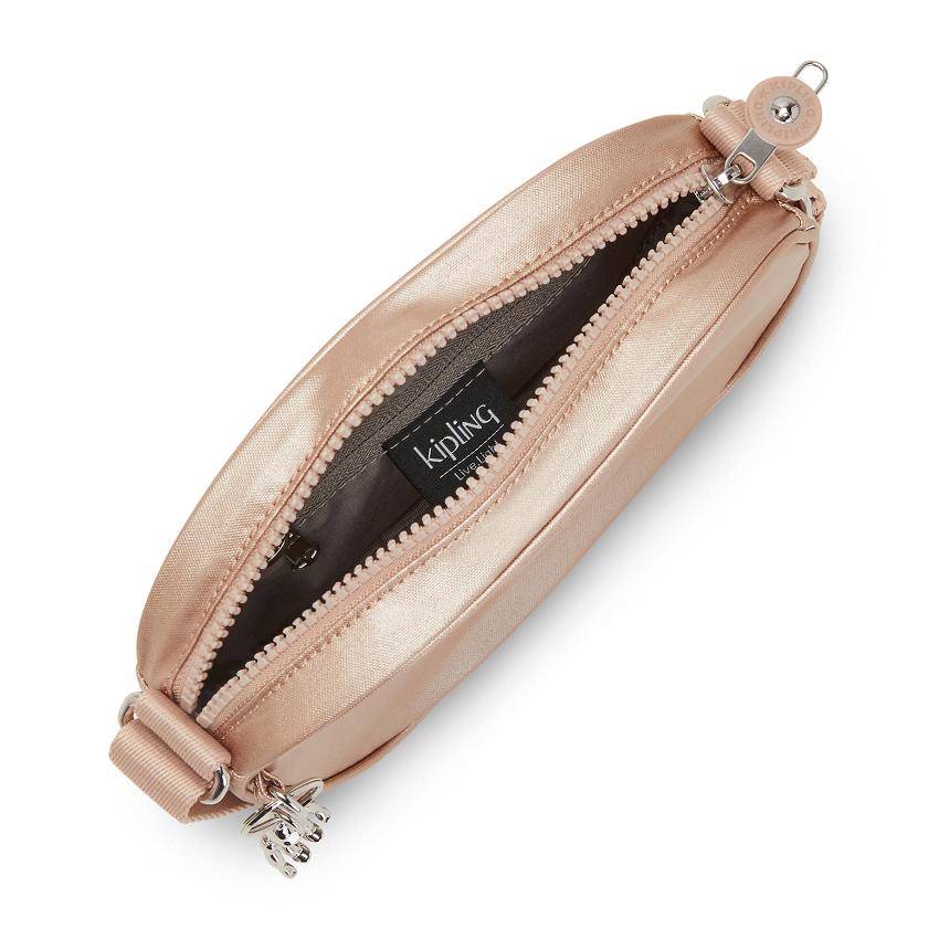 Kipling Gema Metallic Handbags Gold Metal | UKKi1803I