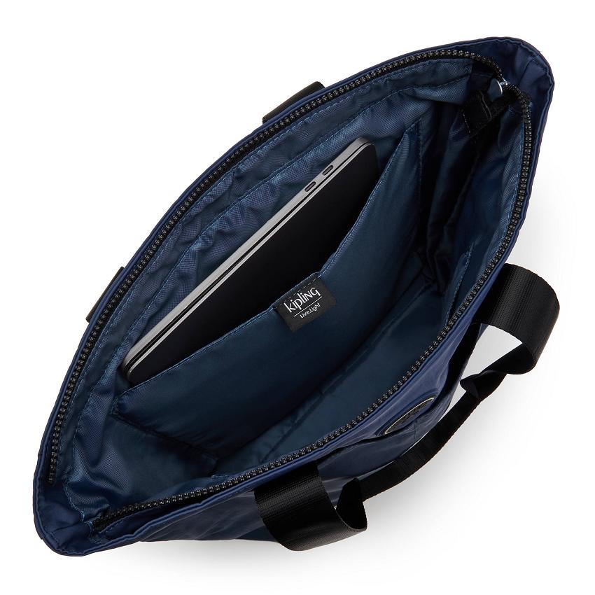 Kipling Hanifa Tote Bags Blue | UKKi1761P