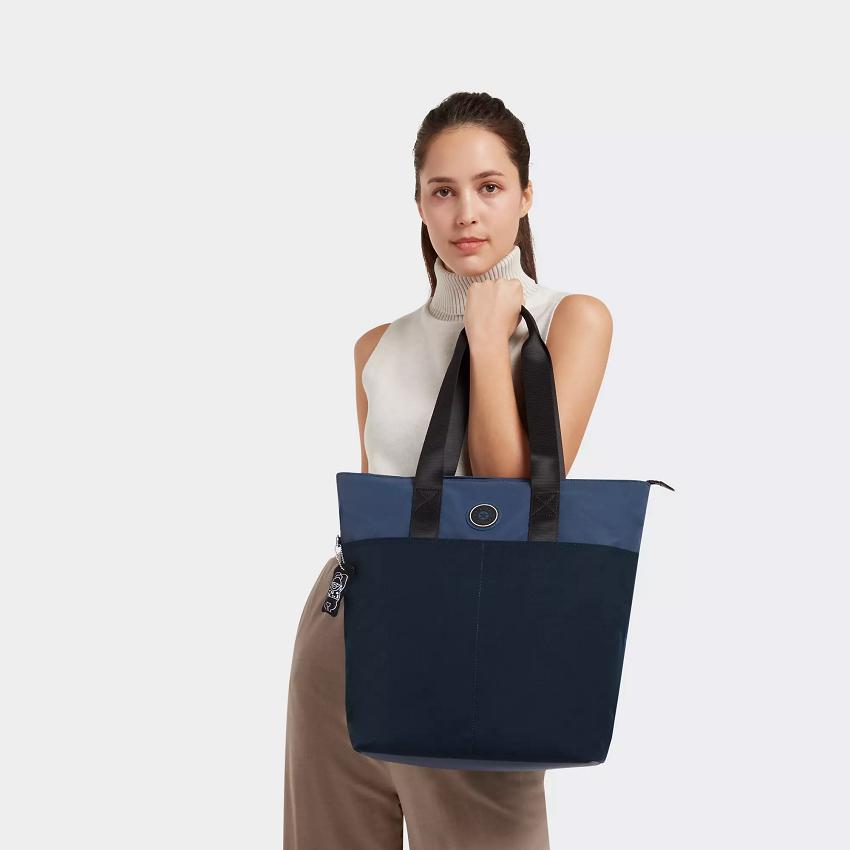 Kipling Hanifa Tote Bags Blue | UKKi1761P