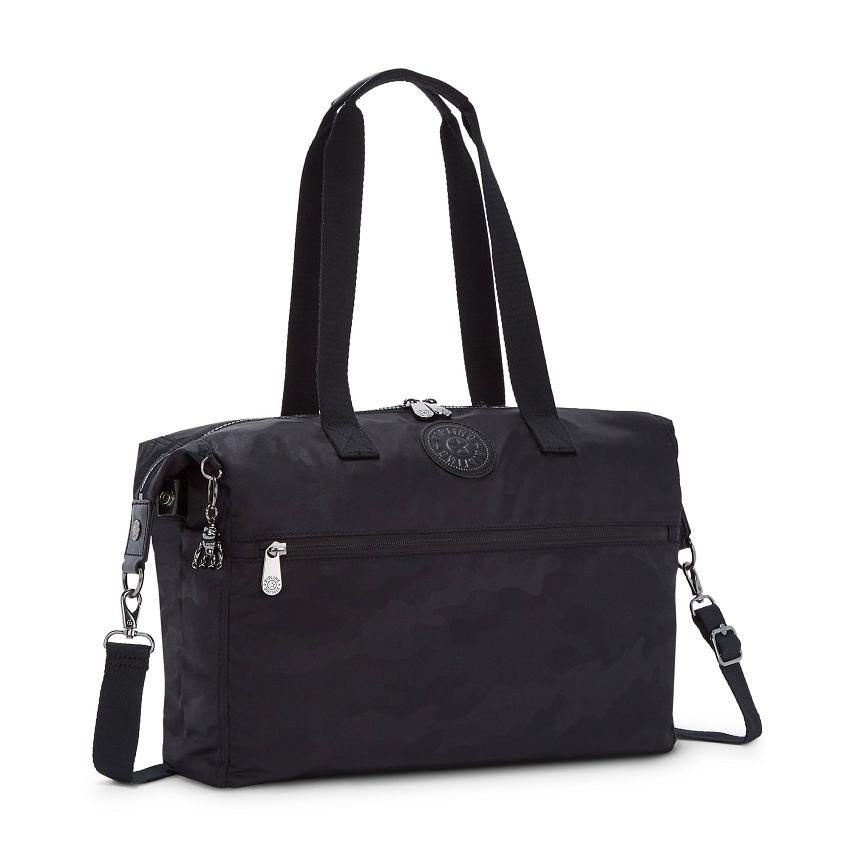 Kipling Ilia Laptop Totes Black Camo | UKKi1697L