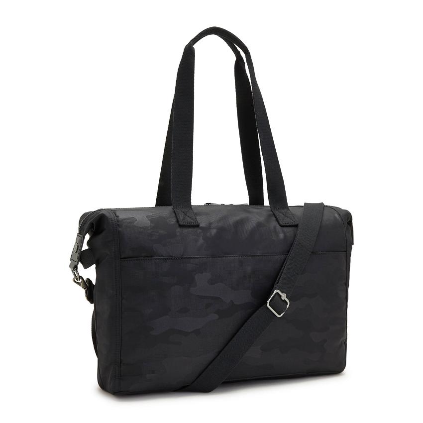 Kipling Ilia Laptop Totes Black Camo | UKKi1697L