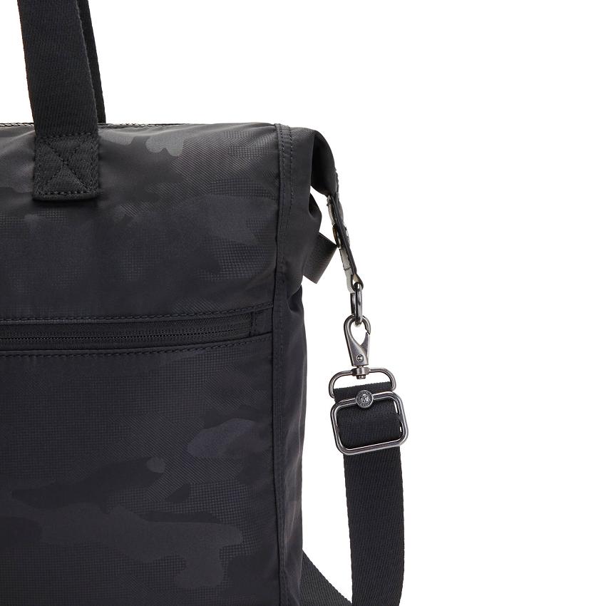 Kipling Ilia Laptop Totes Black Camo | UKKi1697L