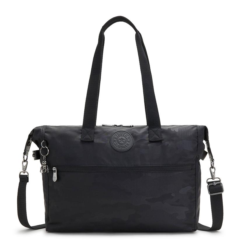 Kipling Ilia Laptop Totes Black Camo | UKKi1697L