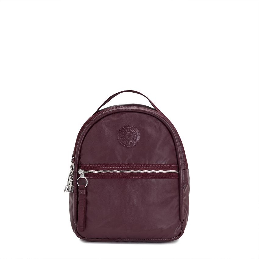 Kipling Kae Travel Backpacks Burgundy Metal | UKKi1436V