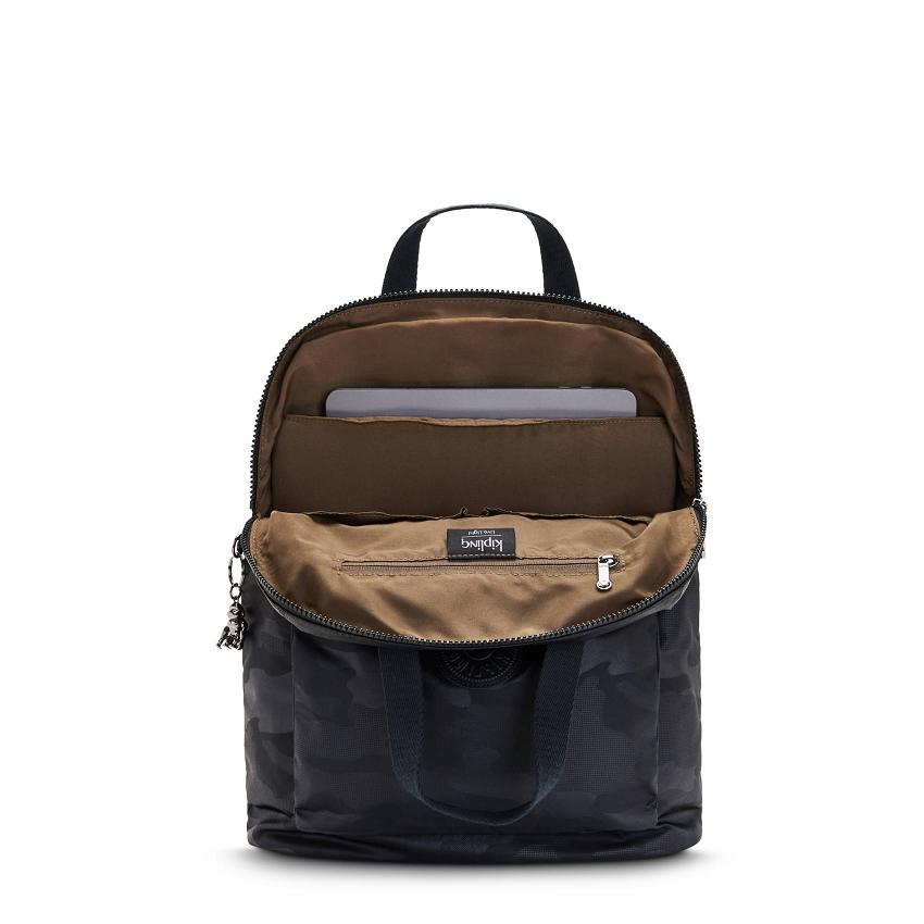 Kipling Kazuki Travel Backpacks Black Camo | UKKi1439M
