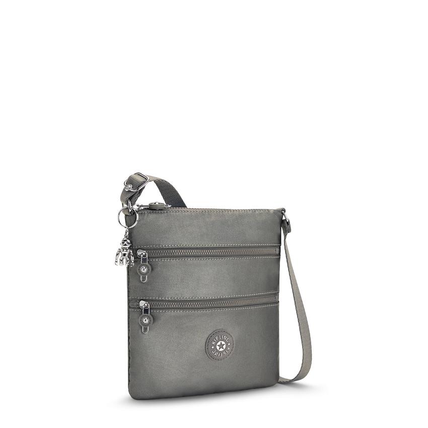 Kipling Keiko Metallic Handbags Grey Metal | UKKi1807S